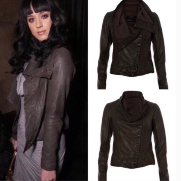 All Saints Jackets & Blazers - AllSaints Kaito Lamb Leather Jacket XS | Worn by Katy Perry | RARE Espresso